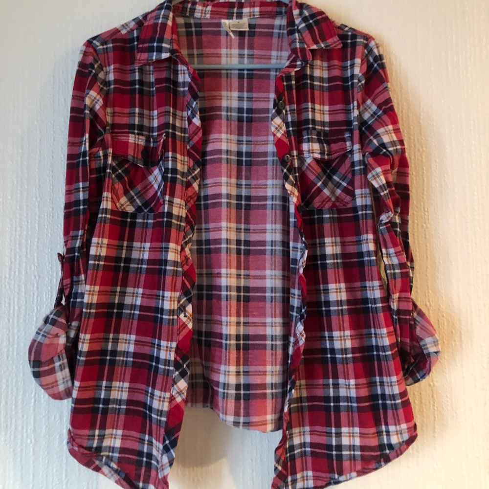 Vintage red and blue flannel
